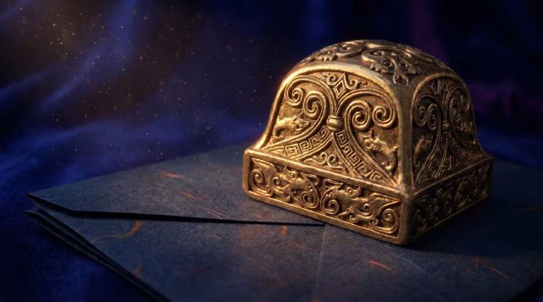 Sello oficial dorado y formulario RGIAJ, escena cinemática de autoexclusión juego online España